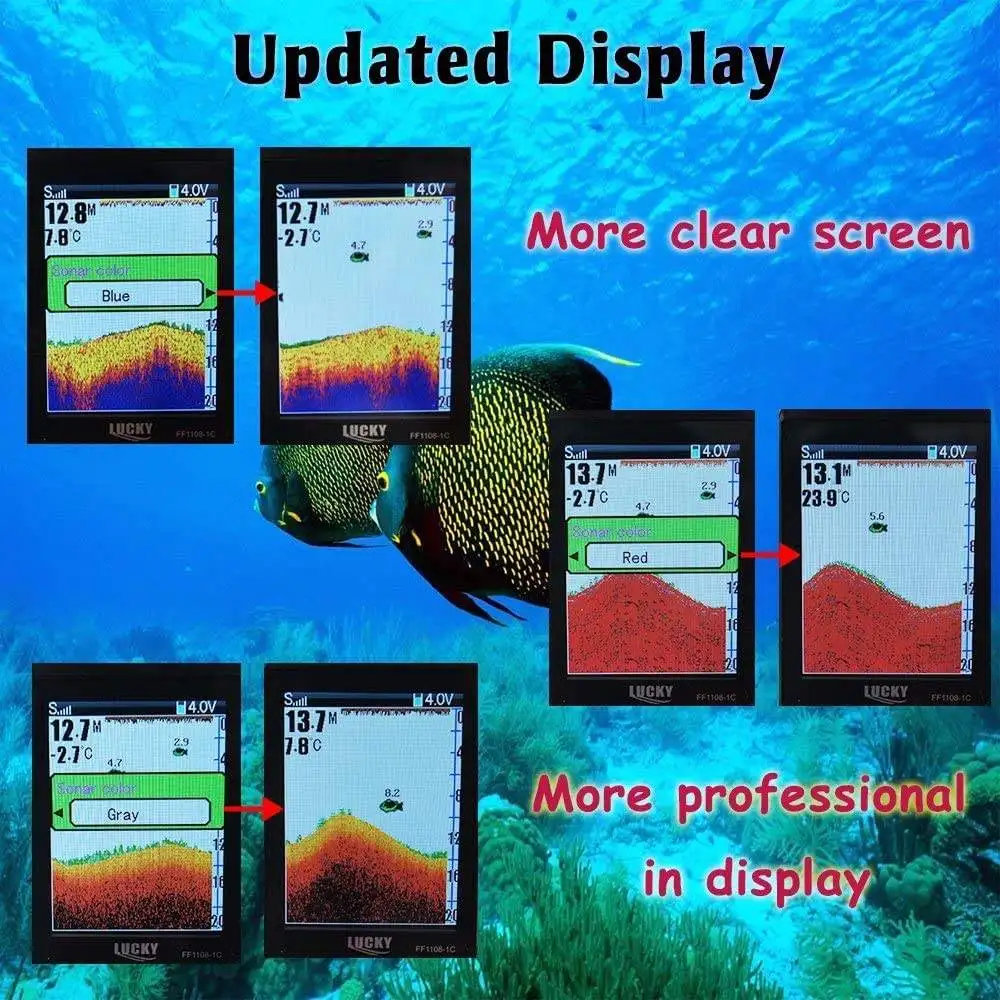 FF1108-1CWLA Rechargeable Wireless Sonar for Fishing 45M Water Depth Echo Sounder Fishing Finder Portable Fish Finder