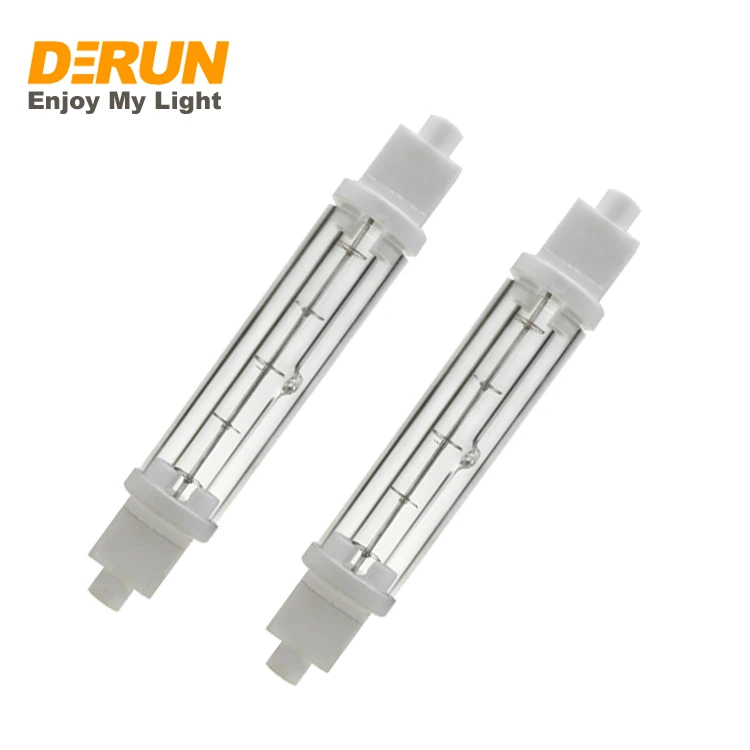 Factory Price 220-240V J118 J220 300W 500W R7S Dimmable Quartz Glass Tube Infrared Halogen Heating Lamp with Jackets HAL-R7S