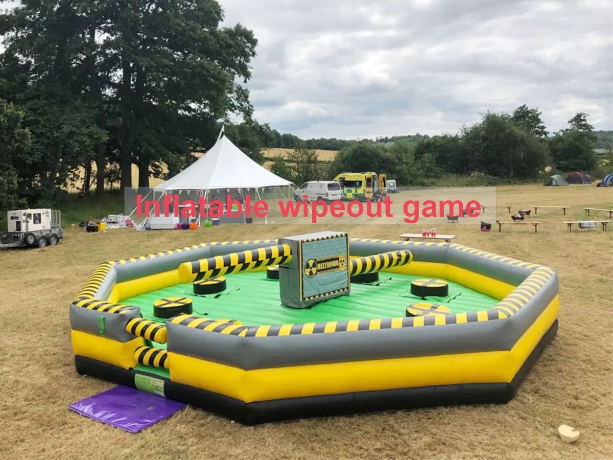 Hot Inflatable Wipeout Obstacle Course For Sale , Inflatable Meltdown Game Machine Sale