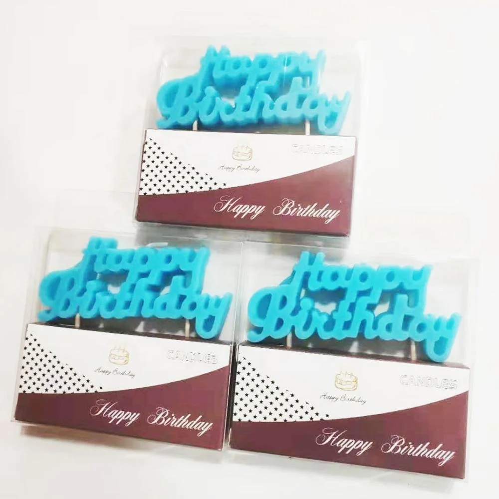 Wholesale Smokeless PVC Package Party Decor Letter Cake Candle Custom Design Metallic Gold Alphabet Happy Birthday Candle