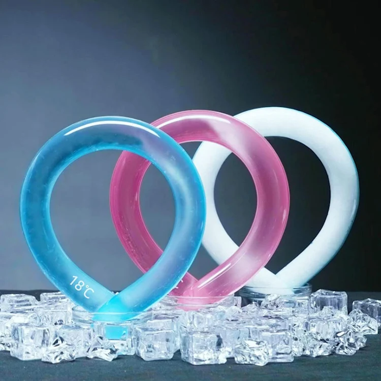 PCM Portable Neck Cooler Wraps Portable  Neck Cooler Reusable Ice Pack Cooling Tube Ring Wrap For Summer Outdoor Sports