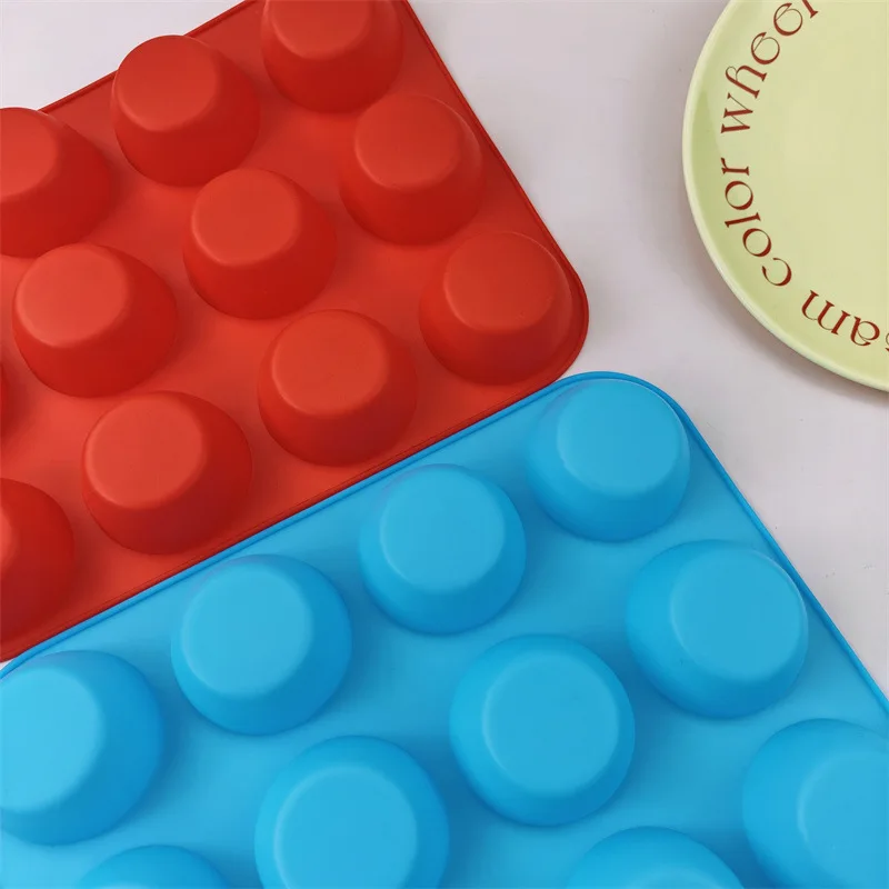 Early Riser 12 round muffin cup biscuit cake baking silicone mold ice cream jelly mold aromatherapy candle plaster mold