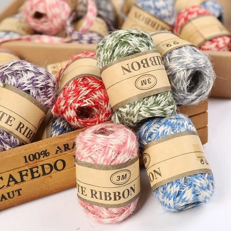 24 Rolls Natural Jute Twine String Hemp Rope for Festival Wedding Christmas Decoration