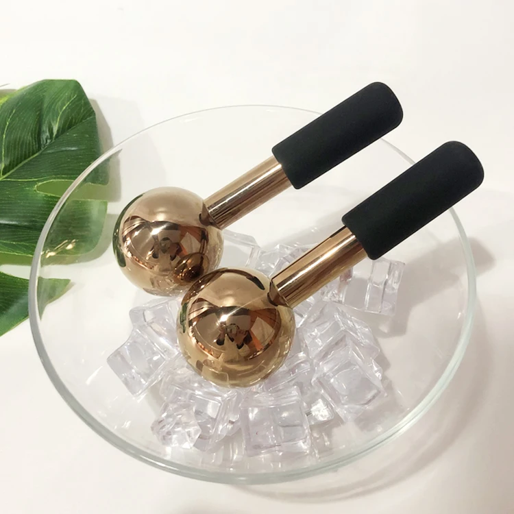 Роза лица крио ледяные глобусы-охлаждение из нержавеющей стали красота лица Уход за кожей ролик для под глазами и массаж лица-(набор из 2)