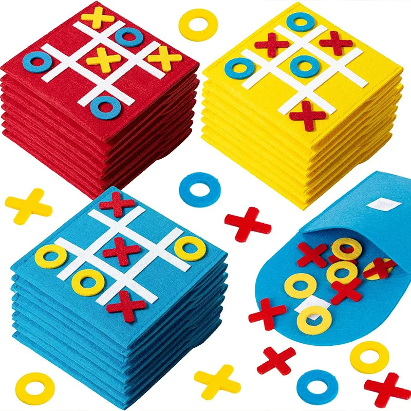 2025 New Style.12cm Envelope Student Gifts Mini Felt Puzzle Tic Tac Toe Strategic Game Board.