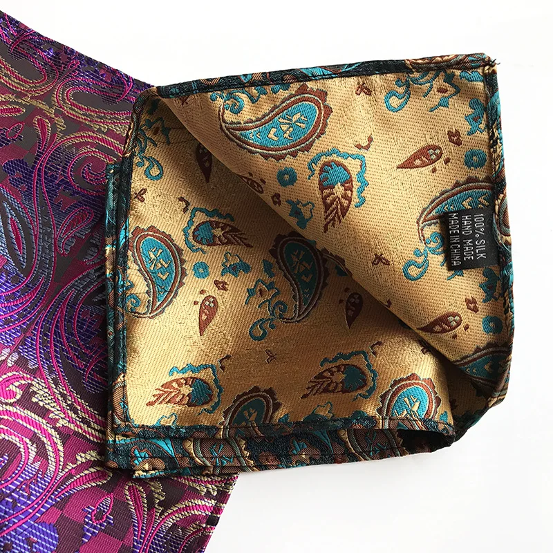 2024 Fashion Paisley Pattern Handkerchief Square Polyester Mens Designer pocket square for men