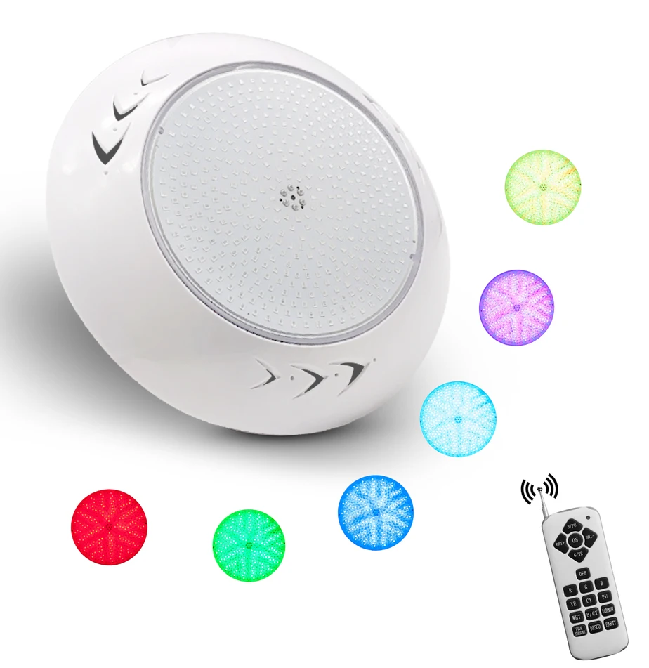 Refined Ultra Thin Resin Filled LED Pool Lamp AC DC12V Reflector Waterproof IP68 Remote Control RGB Swimming Pool Light