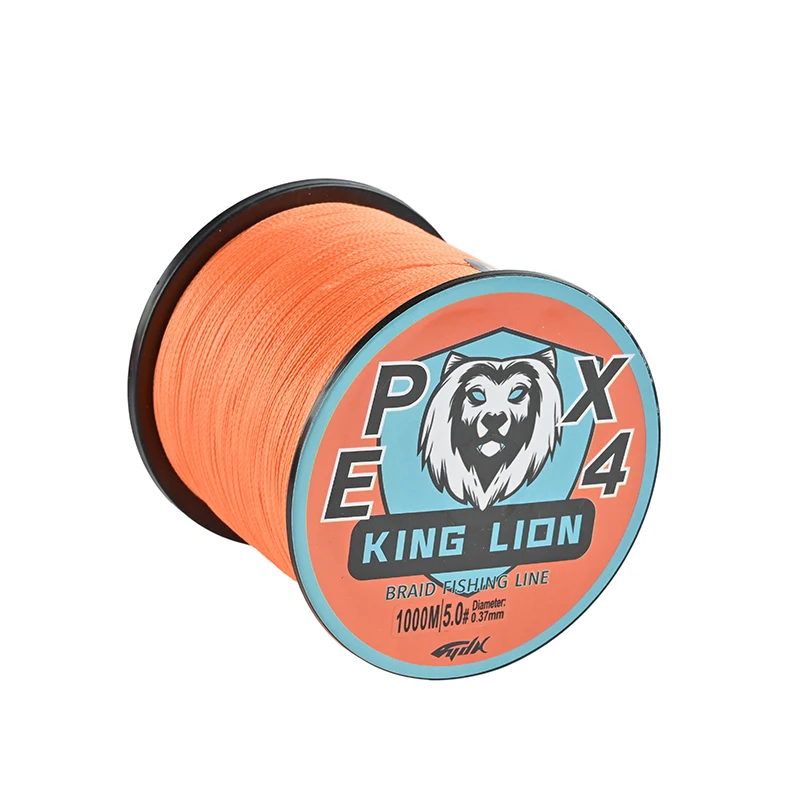 Yudeli X4 Orange 1000m Braided Fishing Line Durable PE Floating Line for River & Lake Designed for Level Shape Fishing