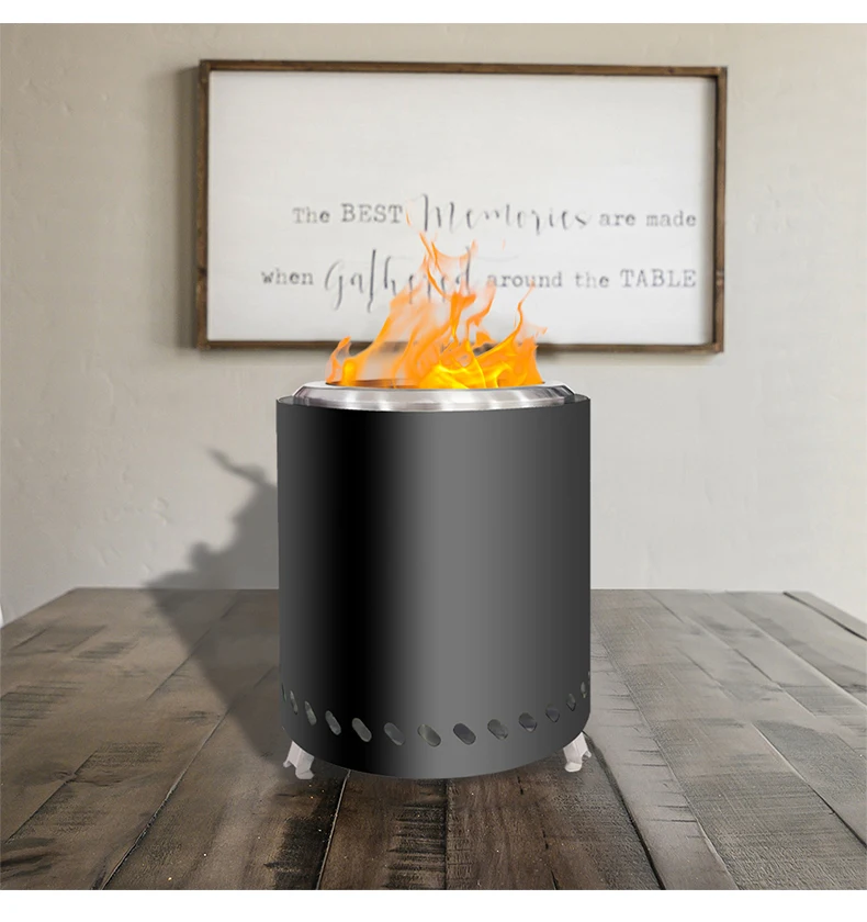 HOT  Smokeless Table Top Firepit for Urban Portable Mini Fire Pit Safe Burning by Pellets or Wood