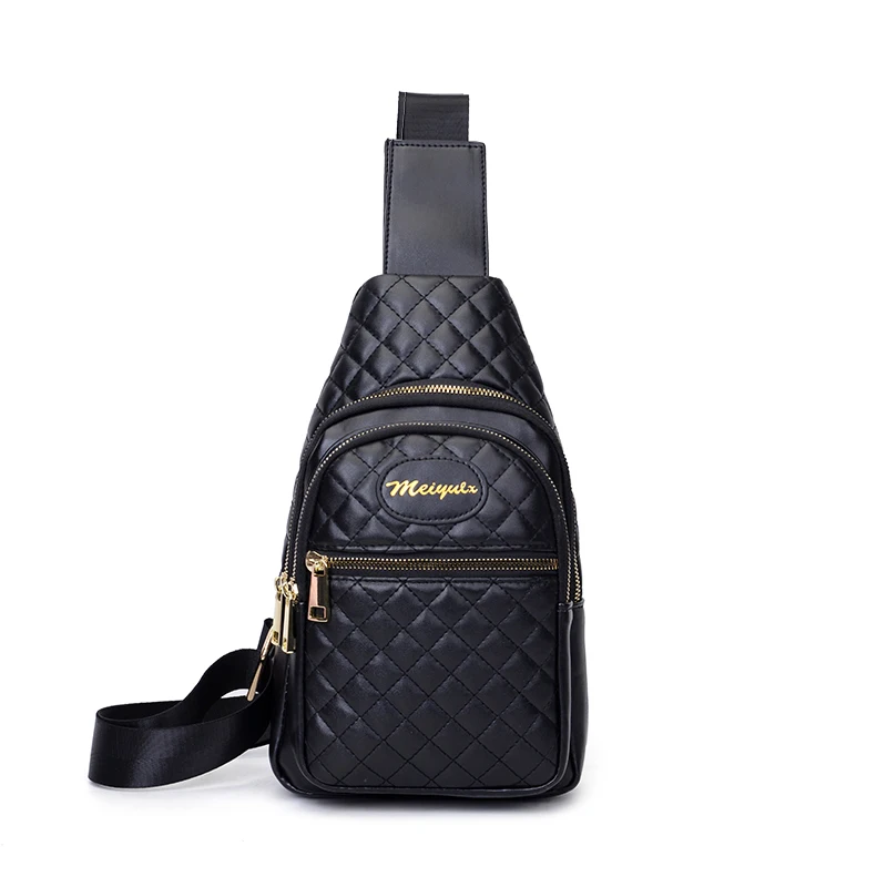 
Multifunction vintage pu leather waterproof men women black bike sport sling pack bag chest bag 