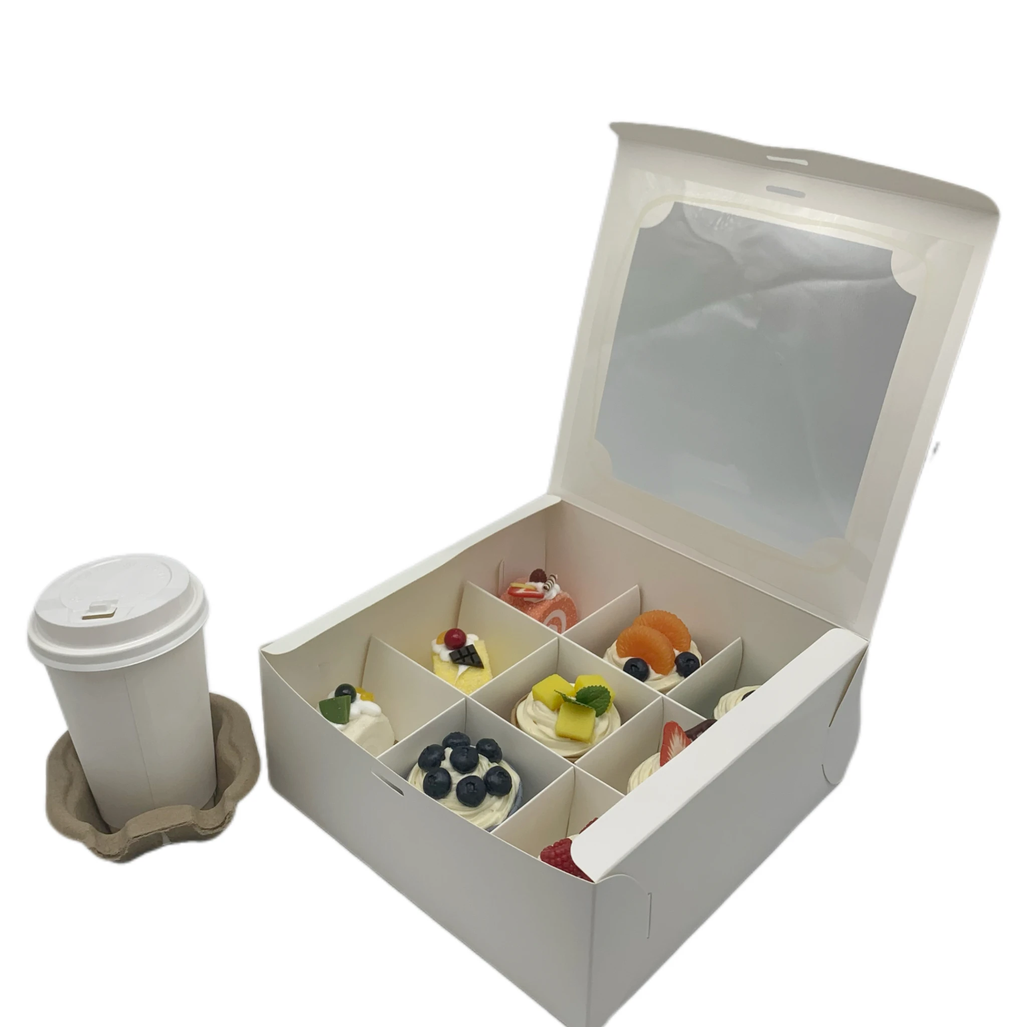 custom cookie boxes hot sales bakery packaging cupcake boxes donut packaging 9 piece  cake box with window