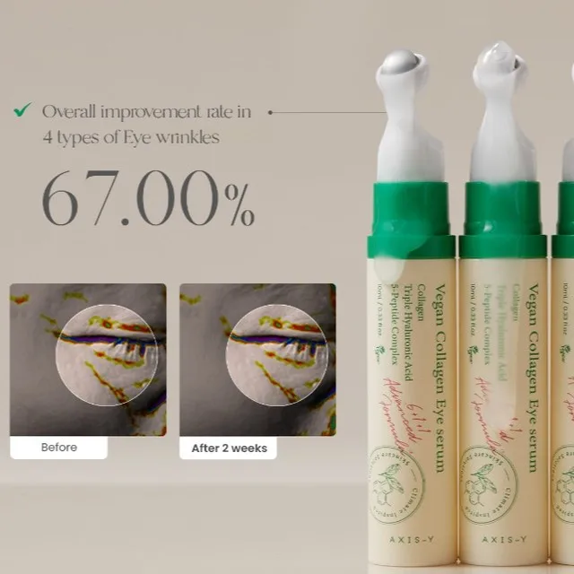 korean Sensitive skin care products100% authentic Wrinkle Care Brighten CoolTouch Eye Applicator AXIS-Y Vegan Collagen Eye Serum