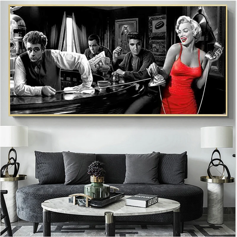 James Dean Marilyn Monroe Elvis Presley Canvas Paintings Posters and Prints Wall Art Pictures for Living Room Decor (No Frame