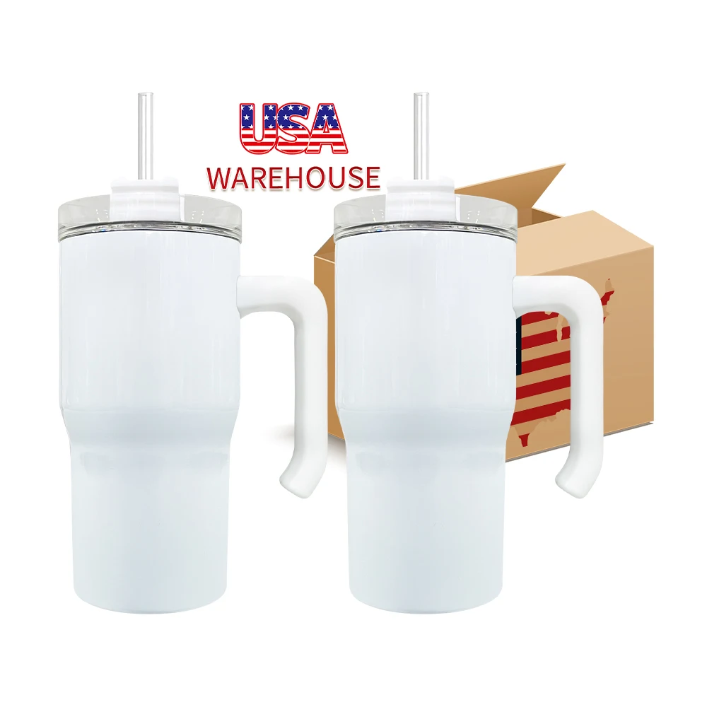 Best value gifts double walled stainless steel 20oz travel tumbler with handle lid and straw for Dye Sublimation Heat Press