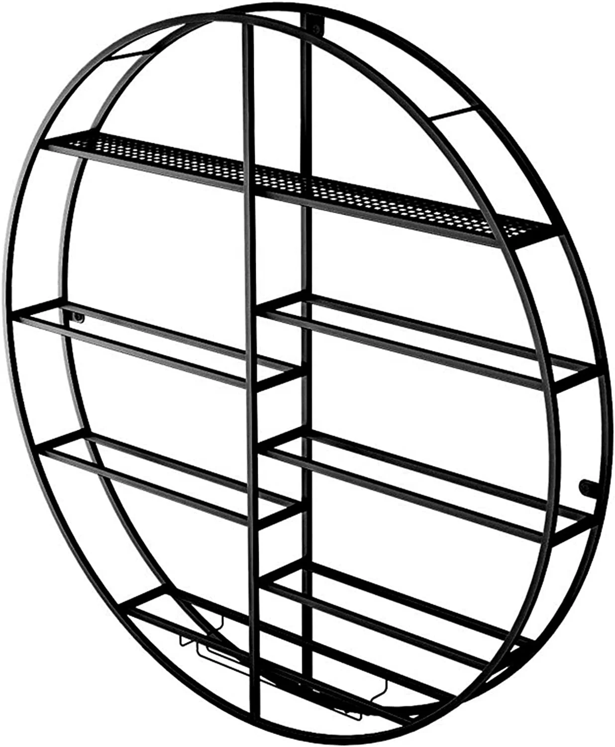 Black round wall-mounted wine rack hanging wine glass rack metal storage bar wine counter display decorative rack