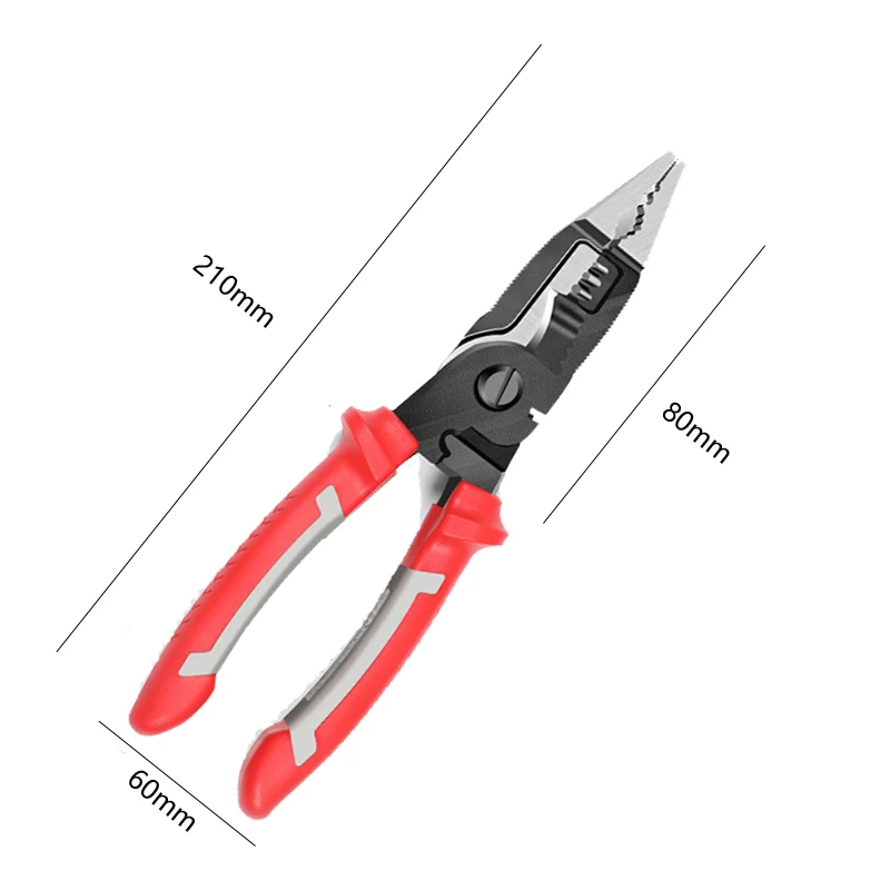JNZ 9 in 1 Long Nose Pliers Combination Stripper Crimper Pliers Diagonal Hand Tools Electrician Pliers
