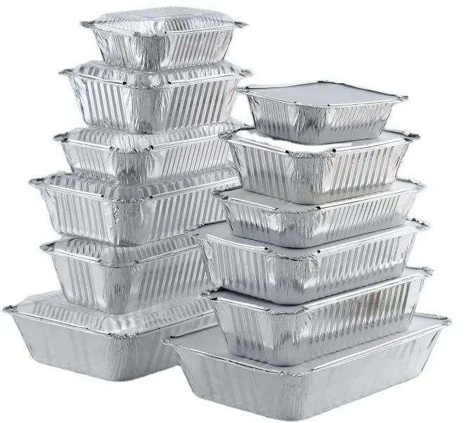 wholesale disposable lobster grilled fish takeaway box Insulated aluminium foil container rectangle