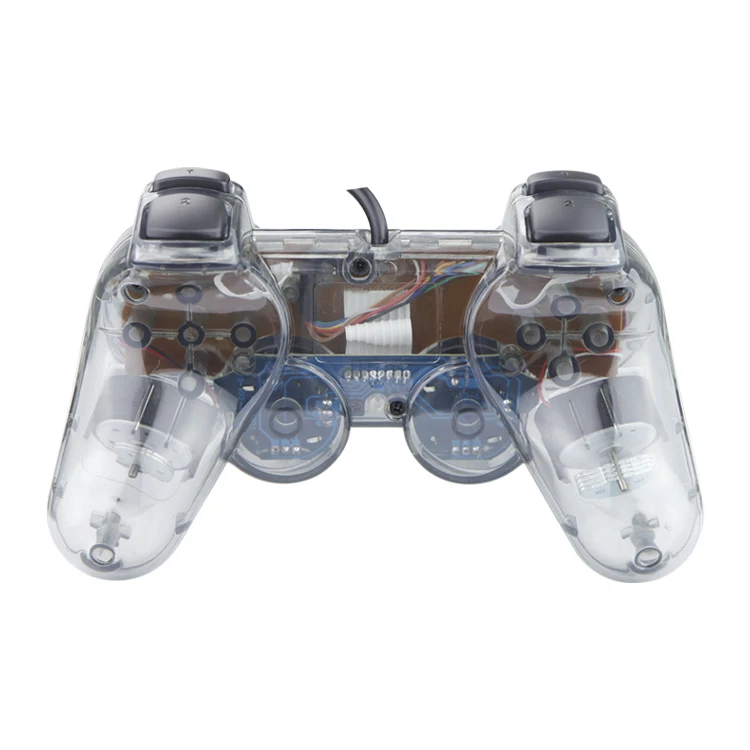Прозрачный проводной джойстик для Playstation 2 контроллер PS2 Dual Shock Двойной