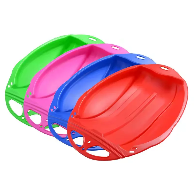 Outdoor Snow Saucer Sled Plastic Toboggan Round Sled for Winter Beach