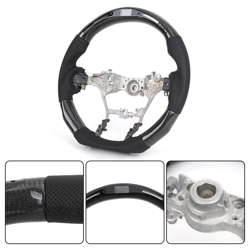 Углеродное светодиодное Рулевое колесо для Toyota Land Cruiser Prado 120 LC300 Yaris Innova Fortuner Hilux