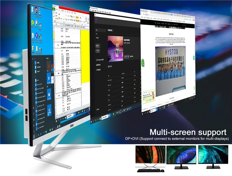 HYSTOU 27 inch All In One PC i7 9700F i9 11900F GTX 1050 TI Gaming Graphics Card Desktop Computer All-in-One PC