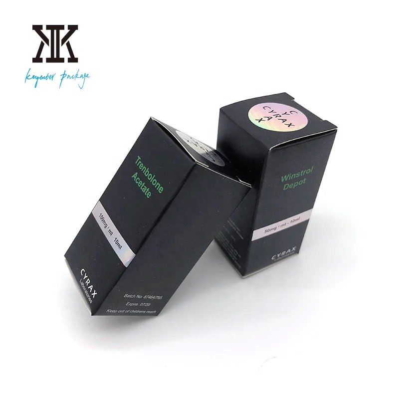 Free Design Custom Printing Pharma Vial Box 10ml Steroid Tablets Packaging Labels