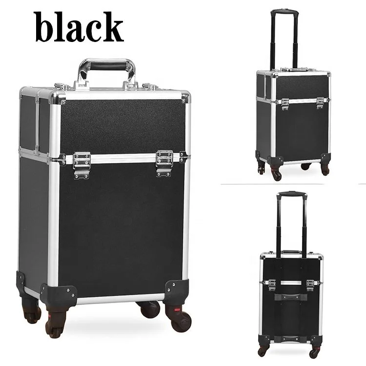 Customized Aluminum Rolling Professional Artist Universal Wheel Toiletry Suitcase Makeup Case