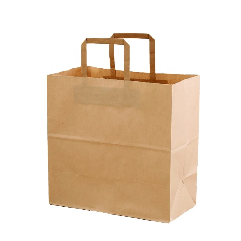 
Recycle wholesale flat paper bag kraft shopping bags for paper carry bags with handle 