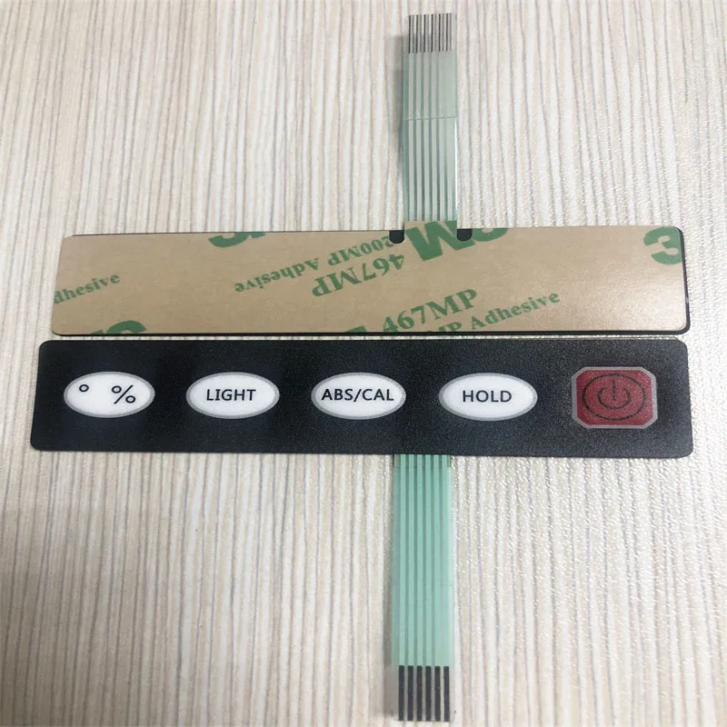0.175mm Matte PC overlay material embossing button membrane switch with 3M467 adhesive