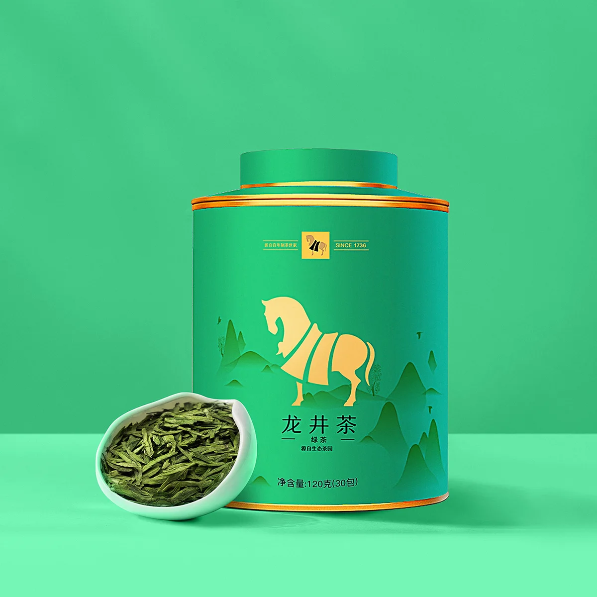 Bama 120 г зеленый чай с листьями свежеобработанный Longjing Zhenjiang для похудения упакованный объемный пакет новых