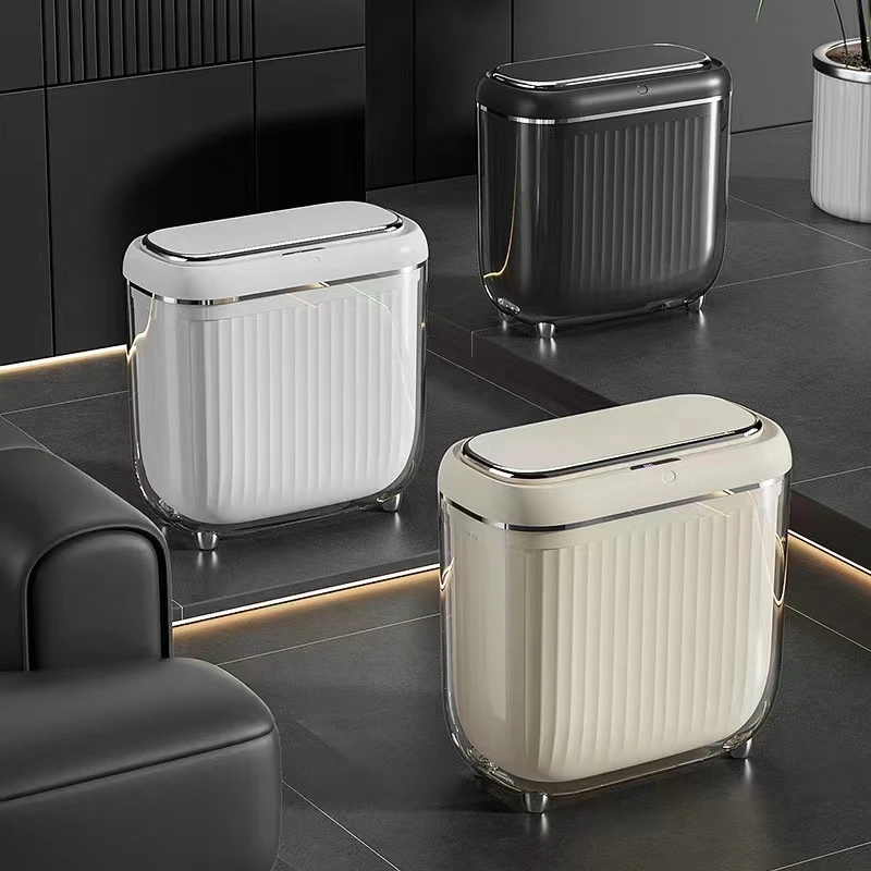 ABS plastic touchless large capacity infrared induction smart trash can is applied in bedroom, kitchen and office