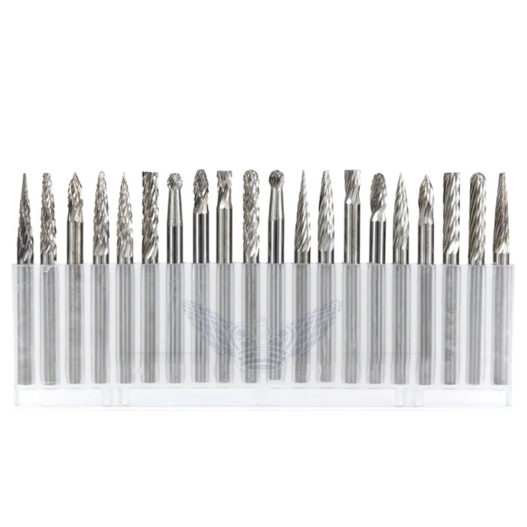 20pcs 3*3 Carbide Burr Set 1/8 Inch 3mm Shank Solid Tungsten Carbide Rotary Files Burrs
