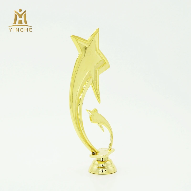 Factory supplier cheap custom plastic star award trophy parts and components