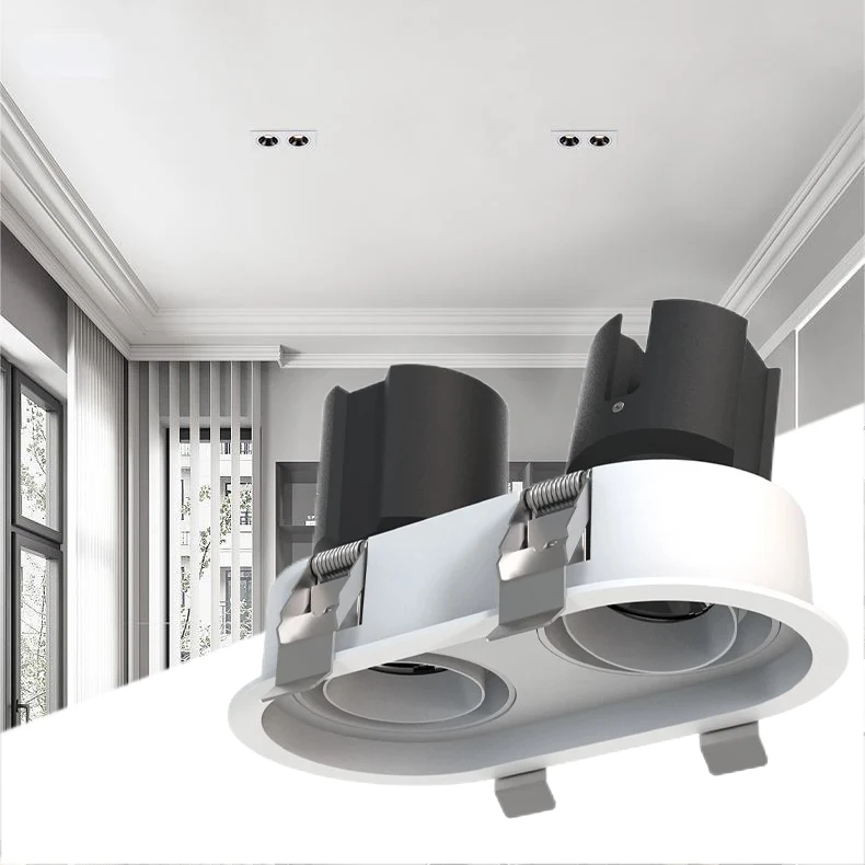 high quality recessed led cob downlights 7w 15w 30w  adjustable round aluminum chrome recessed spot downlight