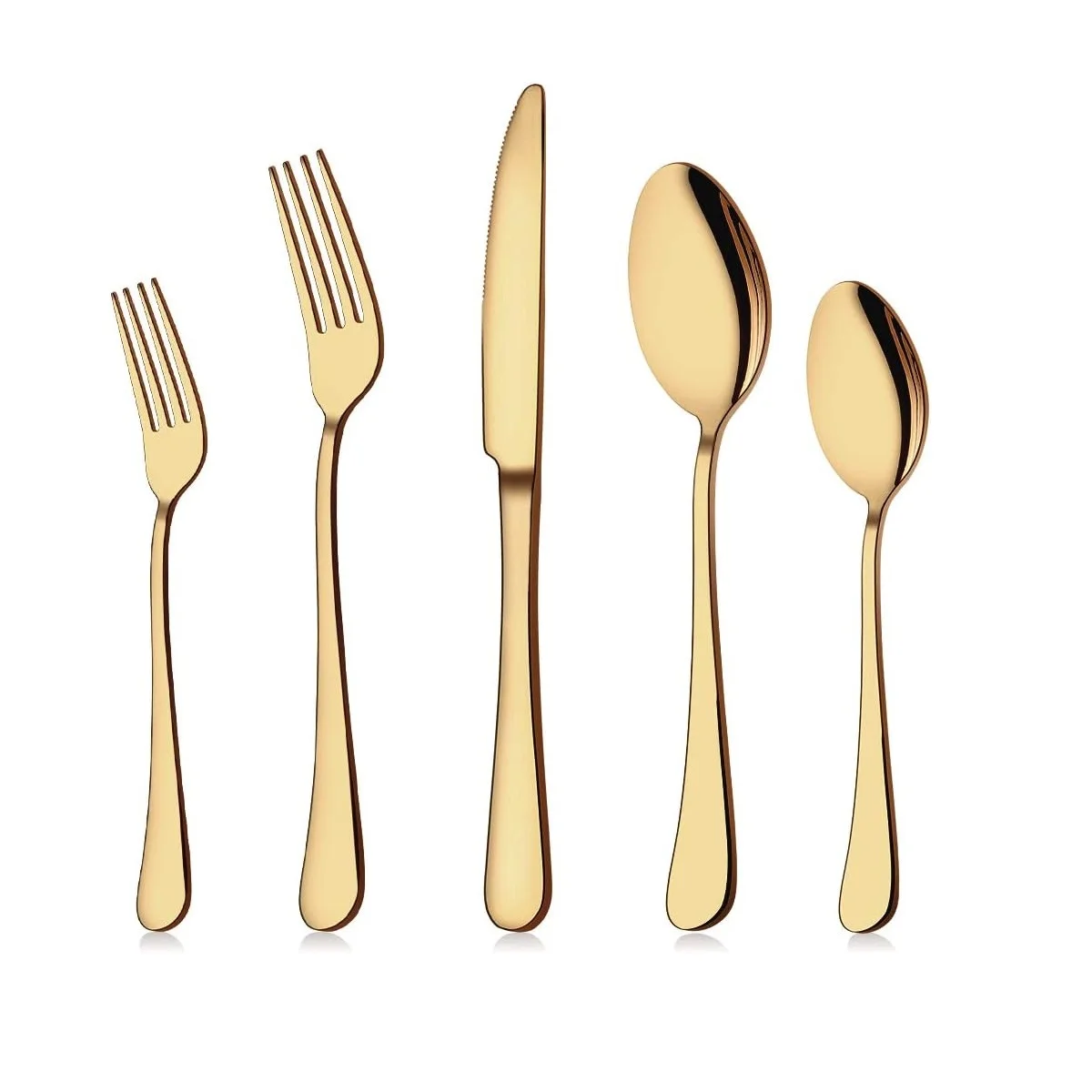 Top Quality Golden Spoon and Fork Set Stainless Steel Dinnerware Set Flatware In Stock