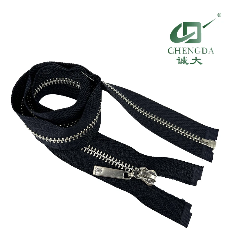 Top Selling Metal zippers brass zipper in silver/gold /gun metal /anti brass/ anti silver teeth fancy sliders auto lock open end