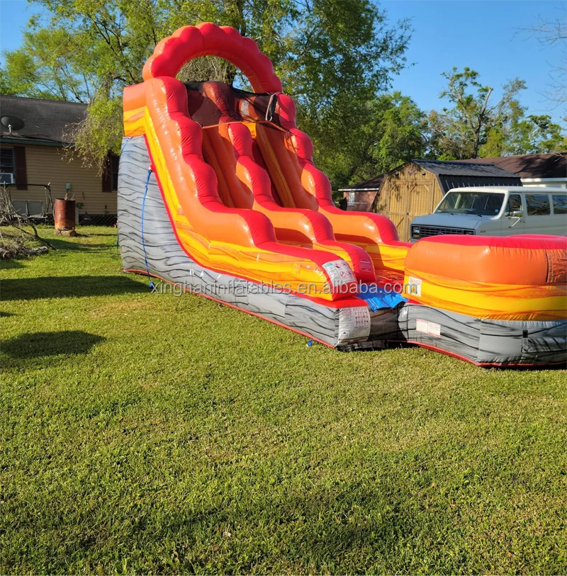 Large Water Slide with Pool Outdoor Splash Adventure Park Wet Inflatable Slides