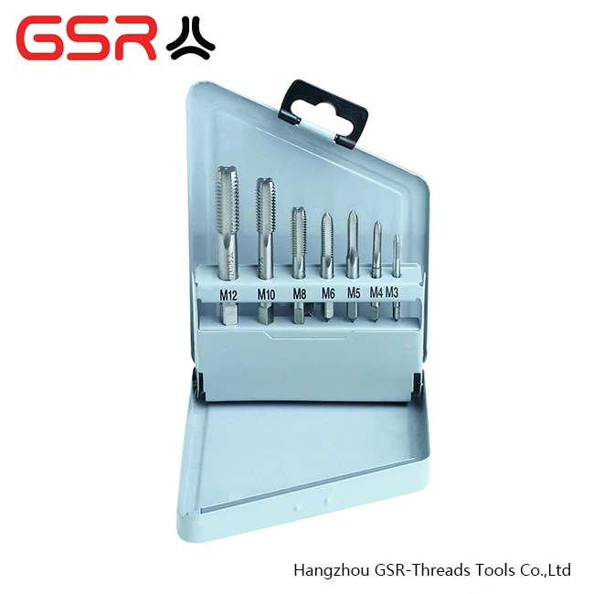 7 pcs metric DIN371/DIN376 M3-M12 machine tap set for thread cutting