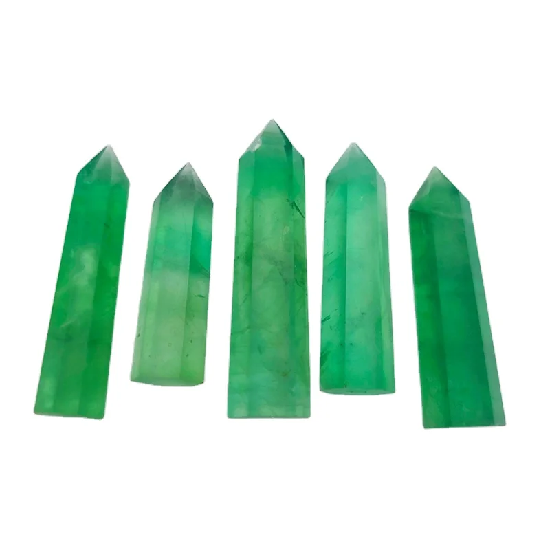 
High Quality Green Fluorite Specimen Quartz Wand Crystal Point 