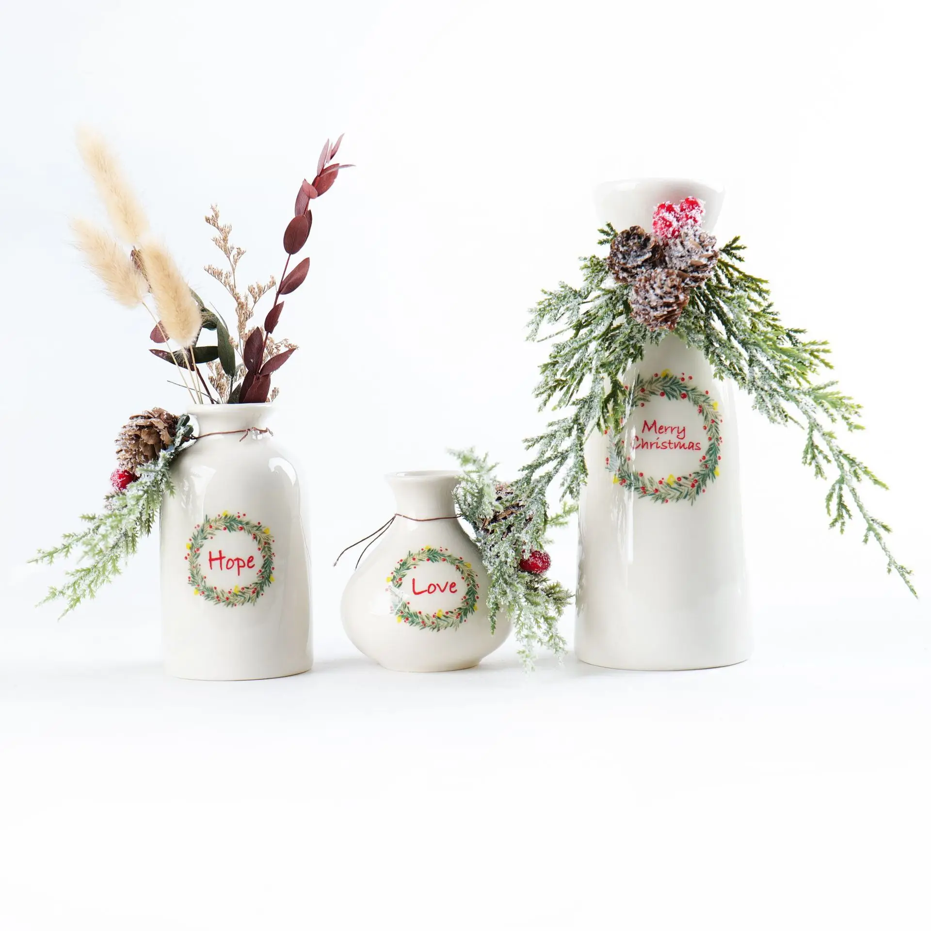 Ceramic Vase for Flowers Luxury New Arrival Table White Ceramic and Porcelain Vases for Christmas Party