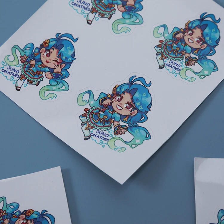 Juno Creative Custom Printing Holographic Vinyl Stickers Die Cut eco-friendly mixed colors PVC material stars Holographic sticke