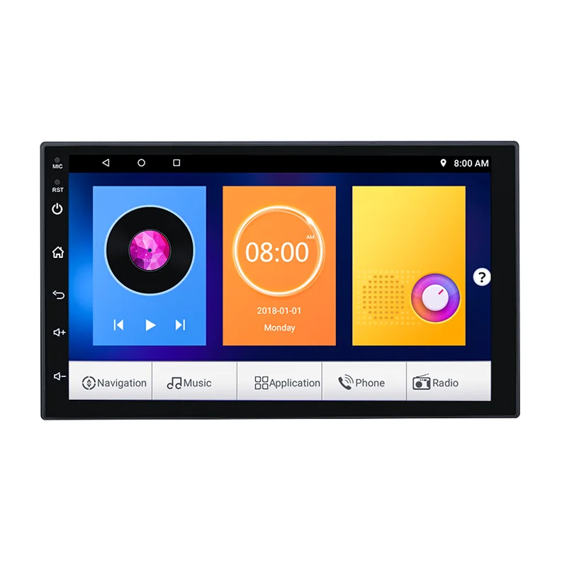 Хит продаж 1024*600 HD сенсорный экран 7 дюймов Универсальный Android 8,1 Автомагнитола с GPS