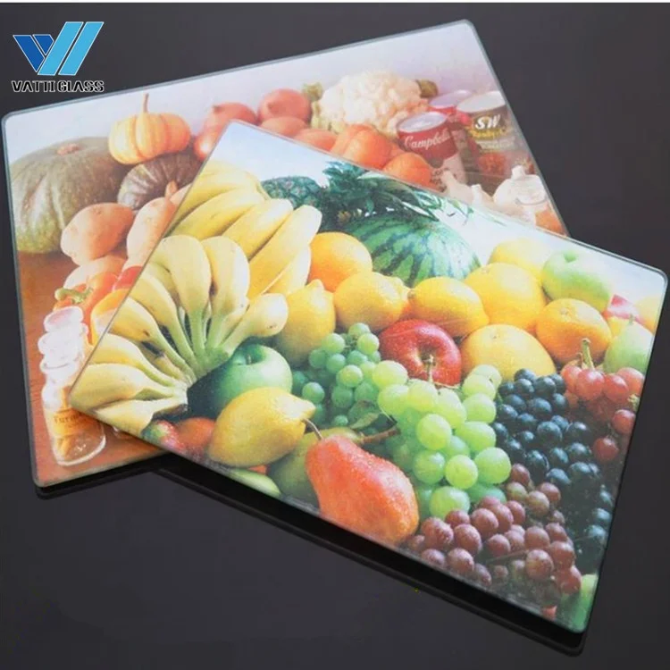 Легкая в чистке и Гигиеничная цветная шелковая трафаретная печатная стеклянная разделочная доска для овощей | Разделочная доска