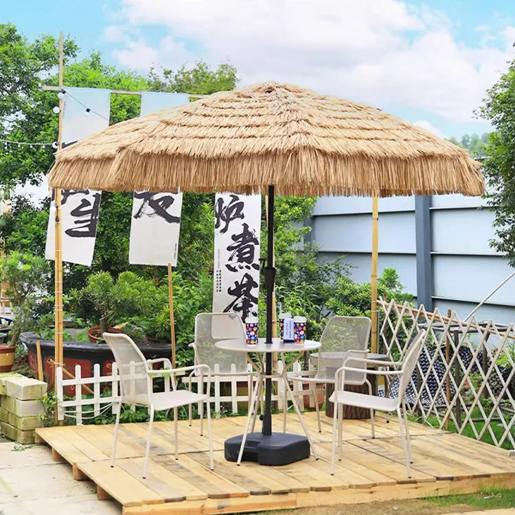 Large Size Umbrella Beach Sun Shade Umbrella Waterproof Hawaiian Hula Beach Umbrella Patio Used Straw PP Material