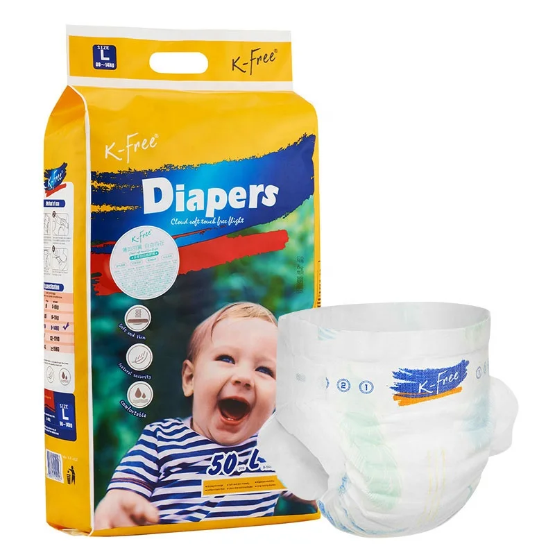 
Wholesale Diapers Supplier K-f:012-l-300pcs/carton Pants Baby Diaper in Stock Printed Microfiber 6 Times+dry & No Wet Feeling 