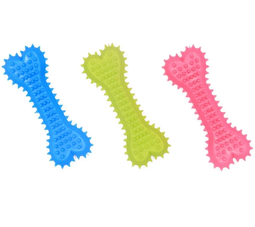 Dog Chew Toy Bone Durable Dog Chew Toy for Teeth Cleaning Rubber Toothbrush Stick PET Toys