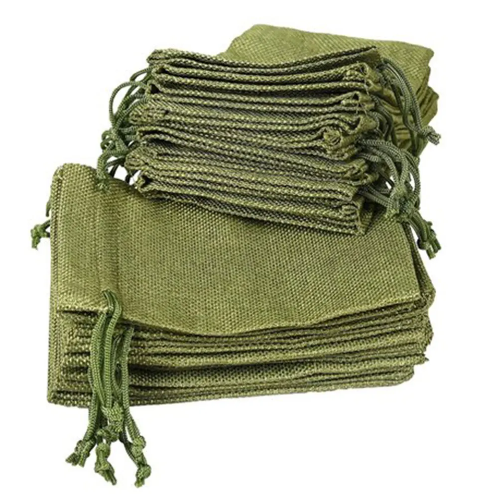 Custom Sized Gift Pouch Bags Packaging Jute Burlap Storage Bags Cotton Linen Drawstring Bags
