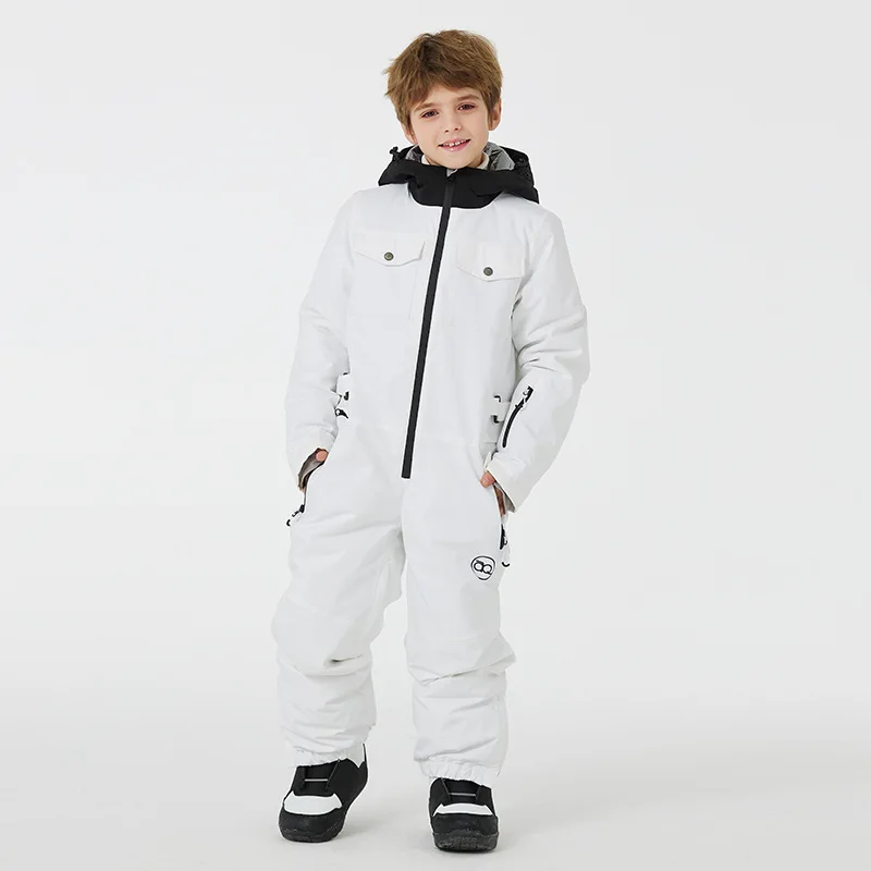 Drop Shipping Boys And Girls Children Winter Overall Ski Suits Snowboarding Jumpsuits One Pieces Waterproof Kids Snow Jumpsuit