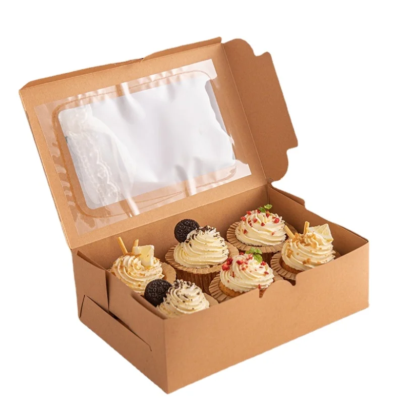 2024 Cake Boxes 12 8 6 4 Cupcake Packaging Boxes Sweet Paper Folding Box