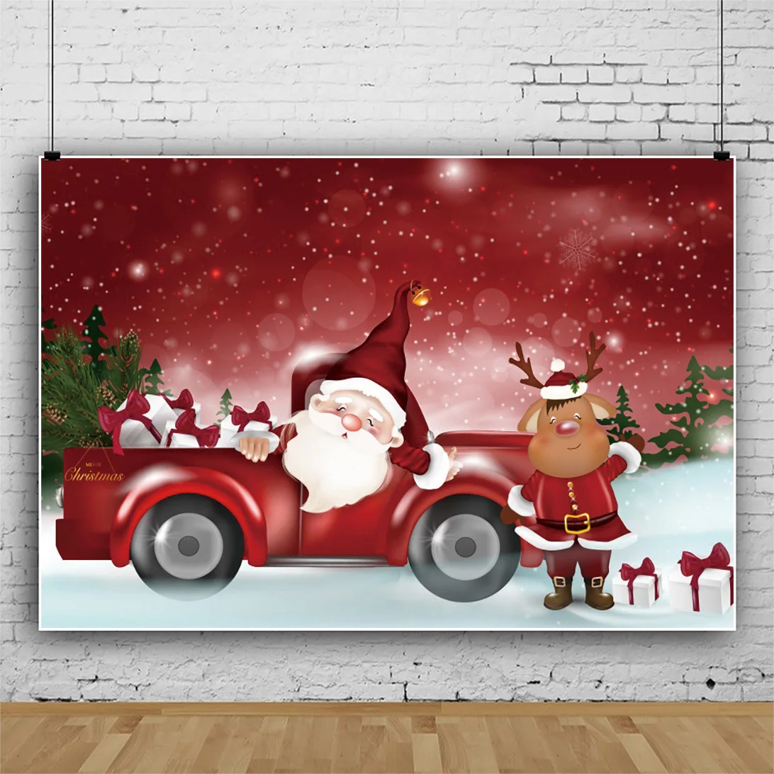 Christmas truck snowflake background cloth decoration banner